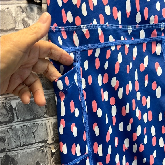 ZYIA Blue and Pink Patterned Leggings - Picture 4 of 10